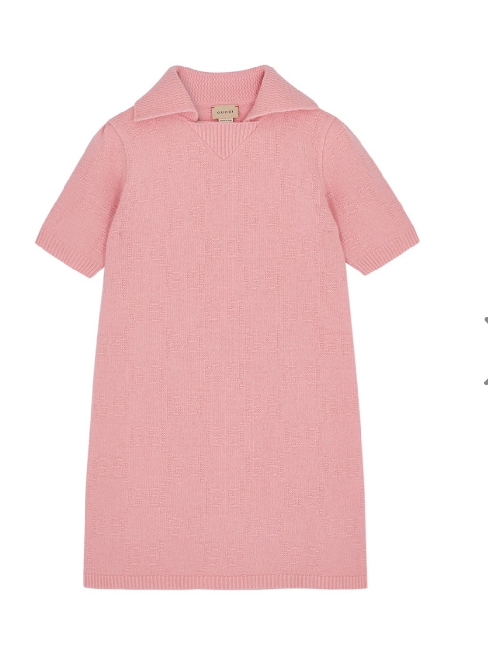 KIDS Pink GG-monogram intarsia wool dress